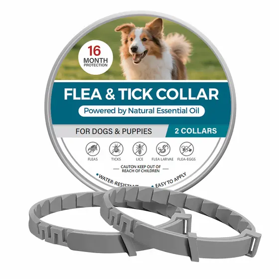 Kit 2 Coleiras Anti Pulgas e Carrapatos Impermeáveis Ajustáveis para Cães e Gatos