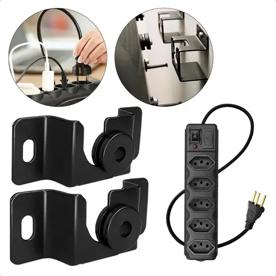 Kit Suporte Inclinável Ajustável para TV Monitor 13 a 70 Pol + Filtro de Linha 5 Tomadas