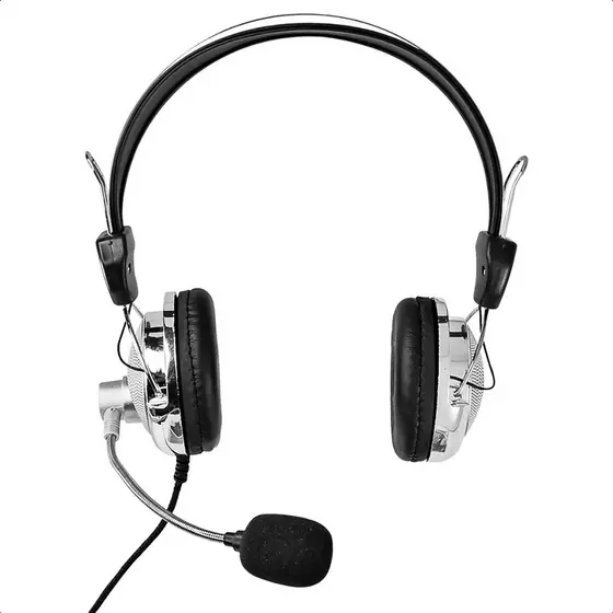 Fone De Ouvido Headphone Com Microfone Extra Bassa Fio Para Computador Escritório Home Office