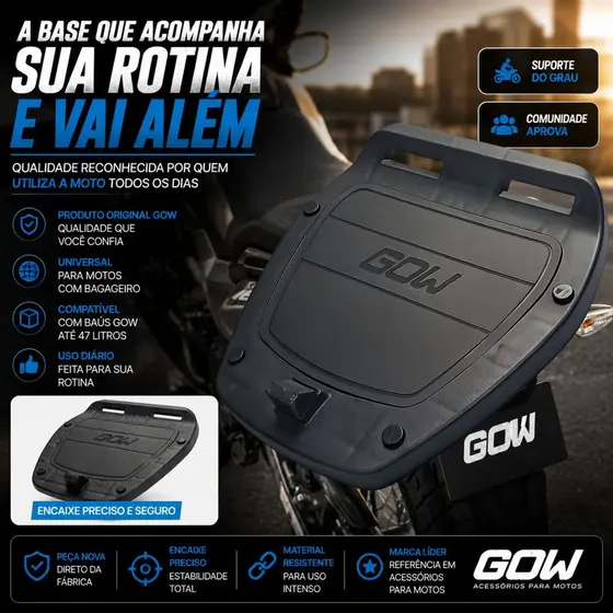 Base Para Baú Moto GOW G47 Universal Gow