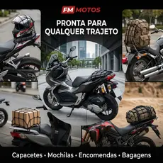 Rede Elástica Para Capacete Moto Bagagem 35x35 6 Ganchos Preta