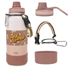 MODUS Garrafa Térmica Aço Inoxidável Isolado de água 1000ml Com Alça Paracord Com Alça e Base Emborrachada