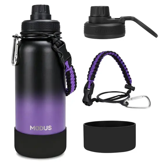MODUS Garrafa Térmica 1000ml Aço Inoxidável Com Alça Paracord com Base Emborrachada