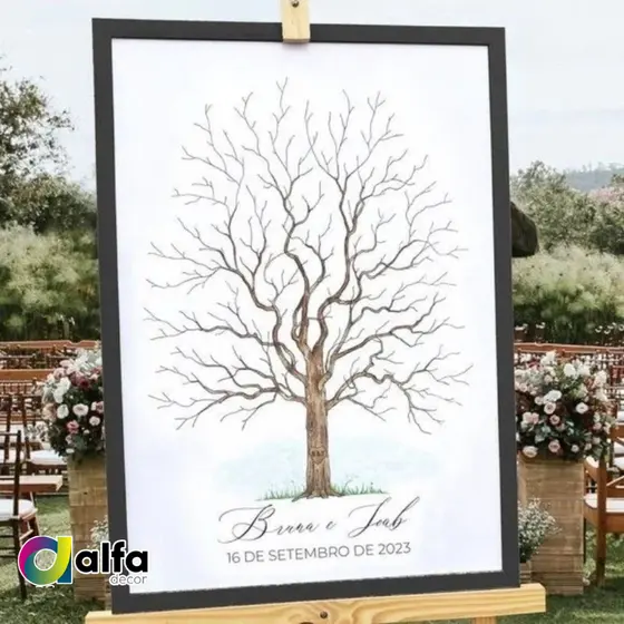 Quadro Recepção De Casamento Arvore Digitais