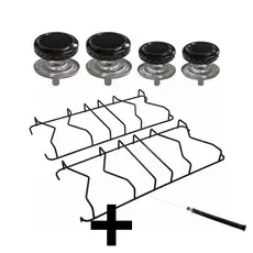 Kit 2 Grelhas Trempe + 4 Bocas Para Fogão Atlas Mônaco Inox + 1 agulha