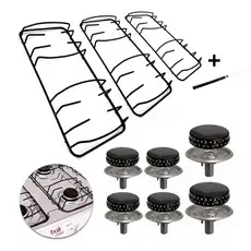 Kit , Queimador espalhador e grelhas Fogão Esmaltec veneza bali 6 Bocas + 2 agulha