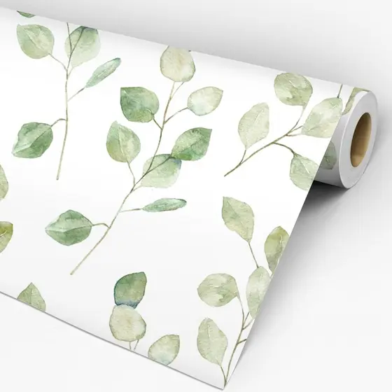 Adesivo De Parede Flores Verde - Papel De Parede Auto Adesivo Flores Verde - Papel De Parede  -  1,44m²