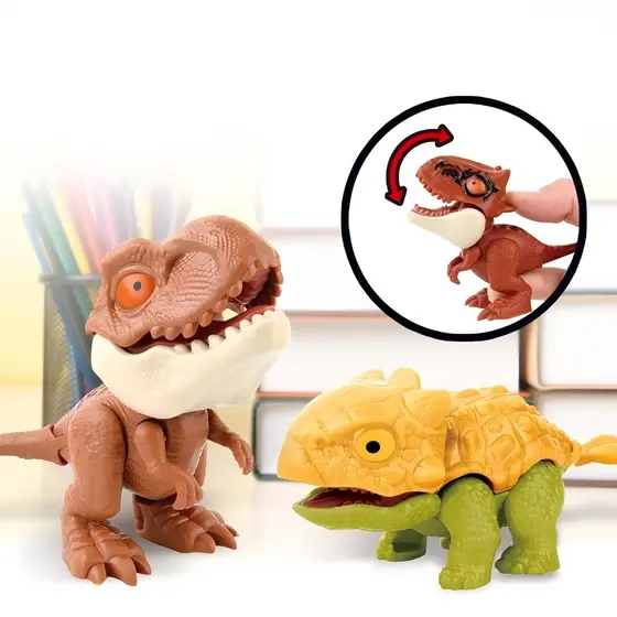 KIT 4 Finger Dinossauro Mordedor-Modelo Móvel De Brinquedo Realista