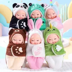 Kit Com 06 Mini Bonecas Dormindo Baby Sleep Bebê Dormindo Brinquedo Infantil Fofo Modelos Sortidos