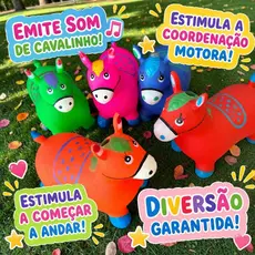 Brinquedo Cavalo Upa Upa Inflável Pocotó Com Som De Cavalinho Pula Pula Bebê Infantil