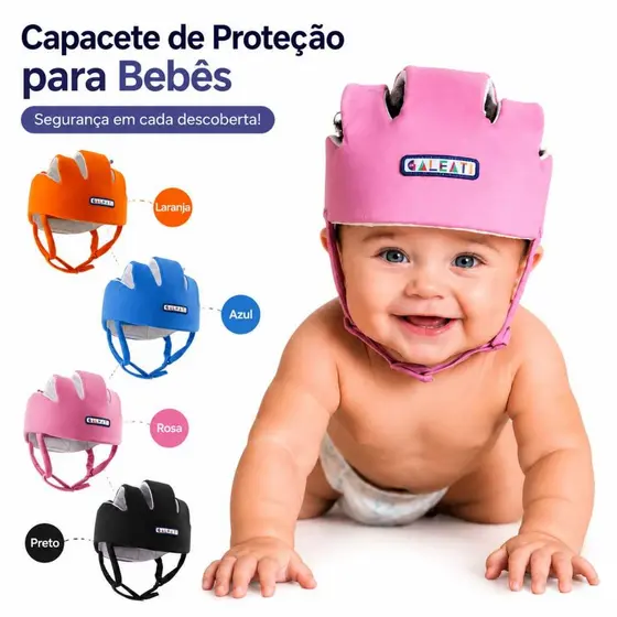 Capacete GALEATI Infantil 6 Meses a 2 Anos – Proteção ao Aprender a Andar