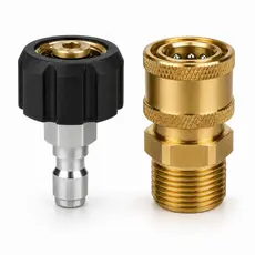 Kit 2 Adaptador Conector Engate Rápido 1/4 X M22 14mm Rosca