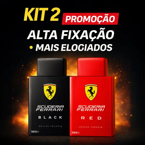 Kit 2 Perfumes Masculinos 100ml Alta Fixação Mais Elogiados Promoção Fragrância Tipo Black Red