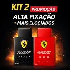 Kit 2 Perfumes Masculinos 100ml Alta Fixação Mais Elogiados Promoção Fragrância Tipo Black Red