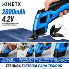 Tesoura Elétrica Para Tecidos Usb Recarregável USB-C Corte Rápido e Preciso Tecido EVA Papelão