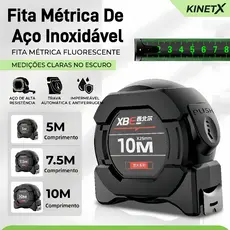 5/7.5/10M Fita Métrica Aço Inoxidável carbono De Alta Precisão trena Profissional Fluorescente Trava