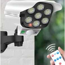 Câmera Falsa Solar Com Sensor Presença Com 77LEDS Antifurto Refletor