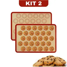 KIT Tapete De Silicone E Fibra De Vidro Culinário poder usar no forno casa 42x30cm