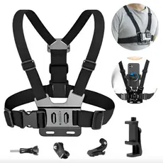 Suporte de Peito Para Celular e Gopro Peitoral Peito ajustável Câmera Esportivo Moto Bike