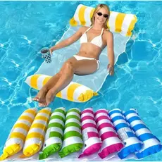 Boia Rede Piscina Cama Flutuante Reclinável Inflável Adulto e Infantil Espreguiçadeira Brozeamento