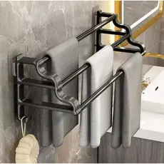 Suporte Toalheiro de banheiro Porta Toalha Três camada de aço inoxidável de alta qualidade Com Suporte Adesivo Sem Furos