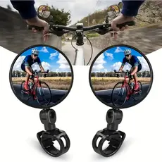 2 Espelhos Retrovisores de Guidão Acessórios de Bicicleta Grande Angular Rotação de 360 ​​Graus Seguro e Confiável