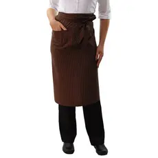 Avental Saia Marrom Cintura C/ Bolso Oxford Unissex Uniforme Evento