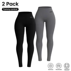 Kit 2 Calças Leggings Cintura Alta e Modeladora Feminina