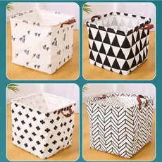 Cesto Organizador 32cm x 32cm Multiuso Dobrável Roupa Brinquedo Tecido Variados