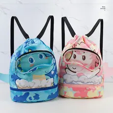 Bolsa de natação infantil à prova d'água com desenho animado, adequada para piscina de praia