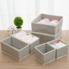Kit 6 Organizadores de Gaveta Dobráveis 3 Tamanhos Para Roupa Íntima Camisa Meias IMPERIO
