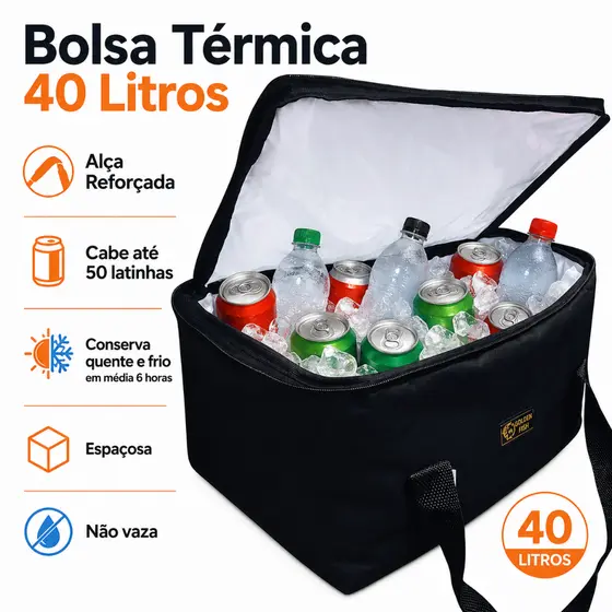 Bolsa Térmica 40L – Grande, Espaçosa e Ideal para Todas as Ocasiões