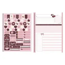 Caderno Universitario Feminino Capa Dura Estampado Sweet Cherry 80 Folhas Sortido