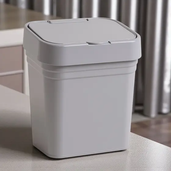 Lixeira de Pia 2,8L com Tampa – Compacta, Higiênica e de Fácil Limpeza