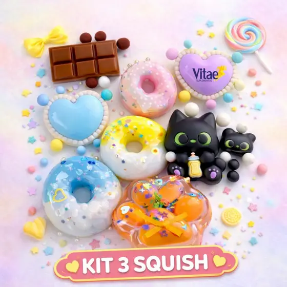 Kit 3 Squishy Taba Brinquedo Bichinho Macio De Apertar Squishies Anti-stress Mochi Squish Fidget