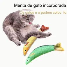 Brinquedo Para Gatos Com Catnip Peixe De Pelúcia Interativo Mordedor Para Pets 3D PROMOÇÃO