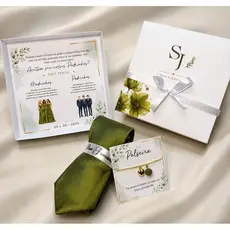 Caixa Convite para Padrinhos de casamento com pulseira e gravata/ Caixa de papel
