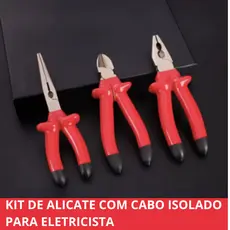 Alicate Isolado Profissional Universal, Corte,  Bico,  Aço Cr-V Alta Precisão Eletricista Multiuso
