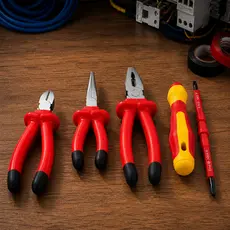 Alicate Isolado Eletricista Ferramentas Reparo Chave Fenda 2 em 1 Bits Magnetizados Profissional