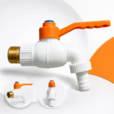 Torneira Esfera 1/2 ou 3/4" em Latão Encapado com Plástico – Ideal Jardim Lavanderia e Garagem