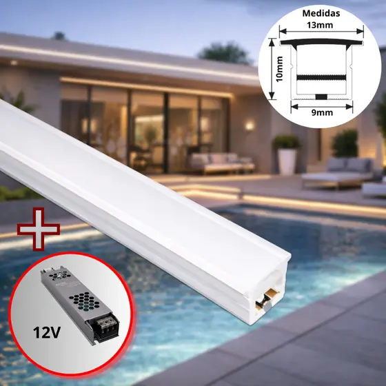 PERFIL FLEXÍVEL C/ LED INTEGRADO IP20/IP65 CORTE LIVRE 12V 12W/MT 3.000K(BQ)/4.000K(BN)/6.500K(BF)
