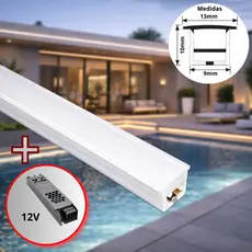 PERFIL FLEXÍVEL C/ LED INTEGRADO IP20/IP65 CORTE LIVRE 12V 12W/MT 3.000K(BQ)/4.000K(BN)/6.500K(BF)