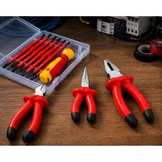 Alicate Isolado Eletricista Ferramentas Reparo Chave Fenda 15 em 1 Bits Magnetizados Profissional