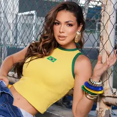 Blusa Cropped Brasil Feminina Copa do Mundo Regata Torcedora Canelada Verde Amarelo Roupa Seleção Brasileira