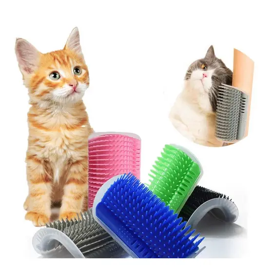 Escova Tira Pêlos Coçador Com Catnip Erva Para Gato Pet Parede Gato Massagem Brinquedo