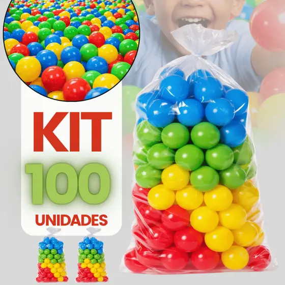 Kit Bolinhas De Plástico Para Piscina Infantil Sortida Bolas Colorida 50/100/200