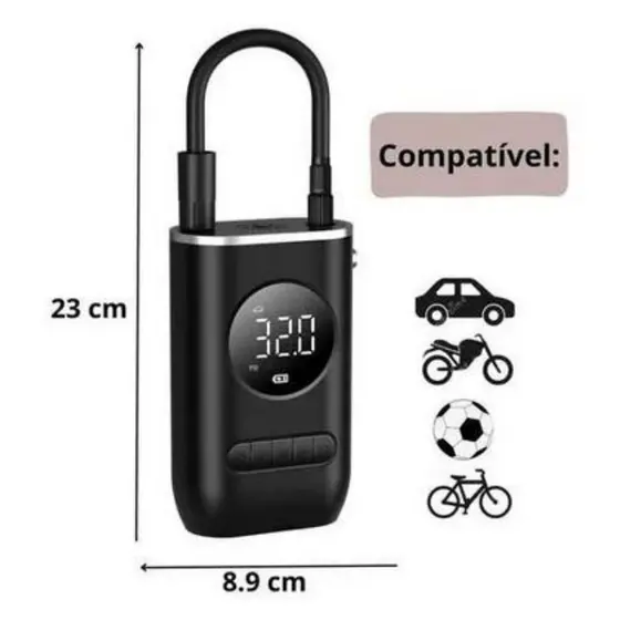 Mini compressor de ar de Encher Pneu Portátil para Carro e Bicicleta *Pequenas avrias