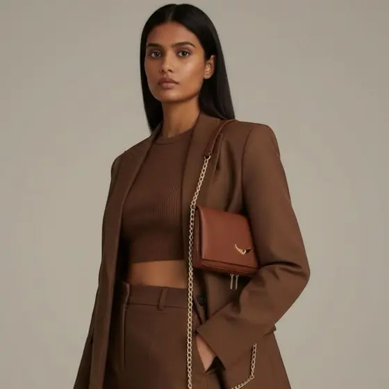 Bolsa Feminina Duas Correntes Estilo Blogueirinha Inspiração Zadig  Moda Tiktok