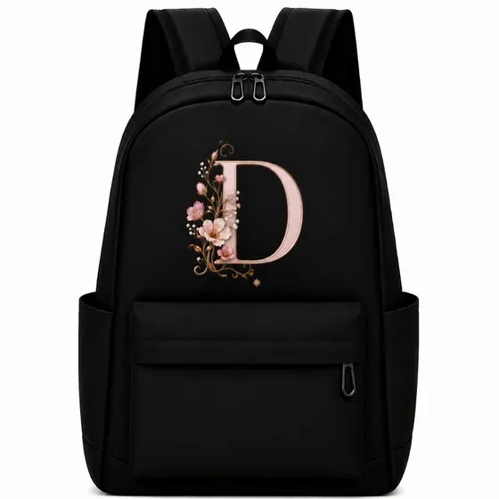 Mochila Feminina Personalizada Letra Escola Trabalho Faculdade Reforçada