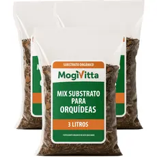 Mix Substrato Balanceado Orquídea 100% Natural Musgo Sphagnum Casca Pinus Carvão Triturado Chip Coco